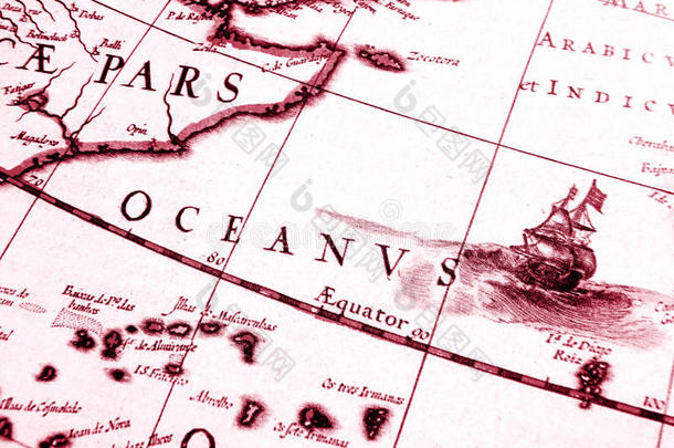 古董航海图细节