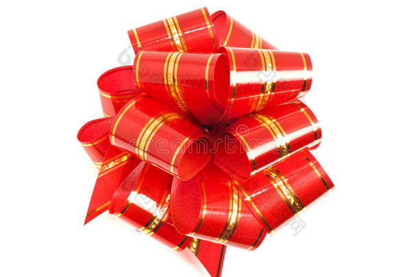 礼物和礼物用的红色条纹节日丝带