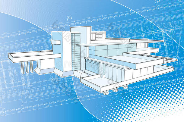 落水抽象建筑平面图