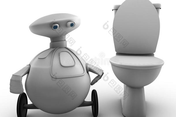 厕所附近的机器人人