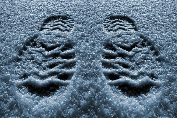 雪中的脚印