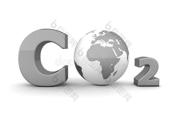 全球二氧化碳二氧化碳-闪亮的灰色