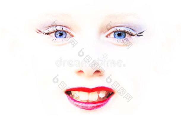 儿童脸眼睛嘴巴抽象