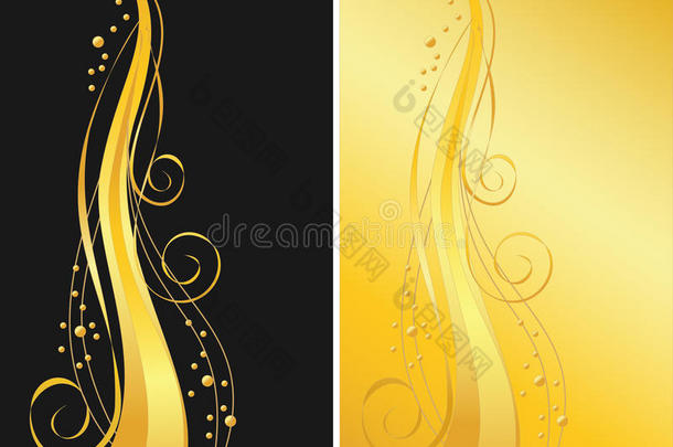 黑色和金色装饰背景