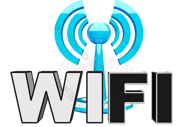 wifi（无线）蓝色现代图标