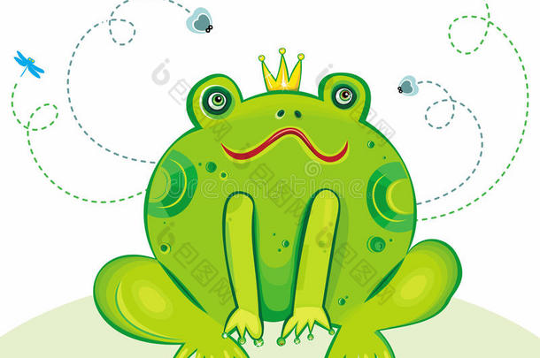 青蛙王子矢量插图