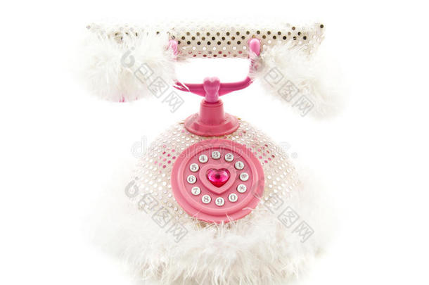 蓬松粉色手机