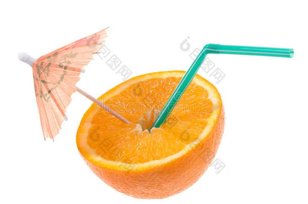 <strong>半截</strong>橘子，带管和伞