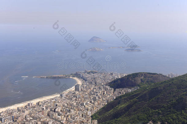 科帕卡巴纳，里约热内卢，鸟瞰图