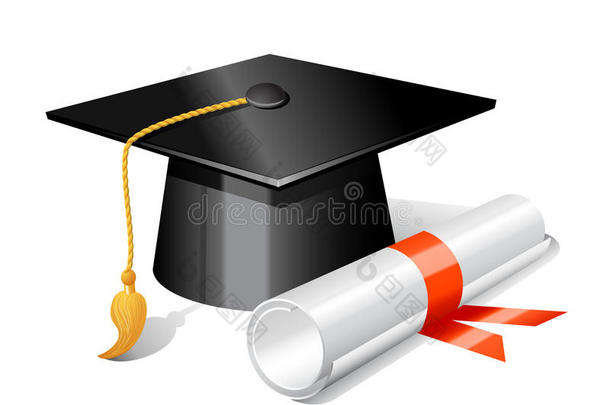 毕业帽和毕业证书