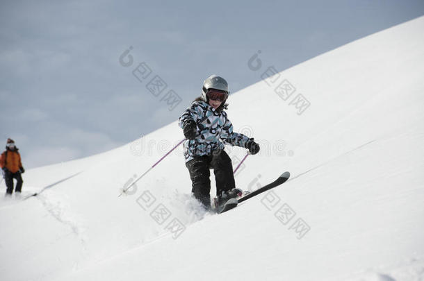 法国阿尔卑斯山儿童滑雪