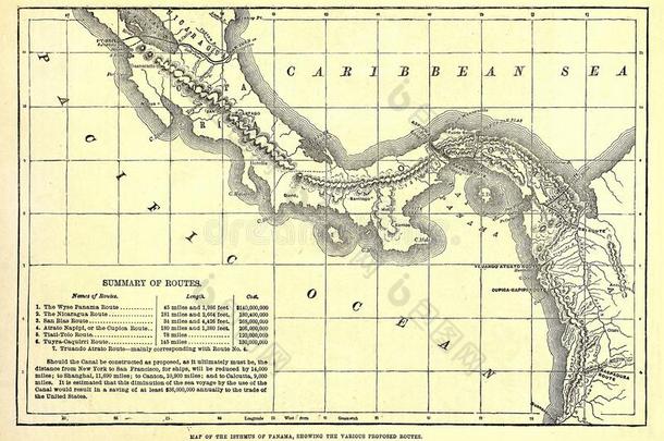 <strong>巴拿马</strong>运河早期地图。