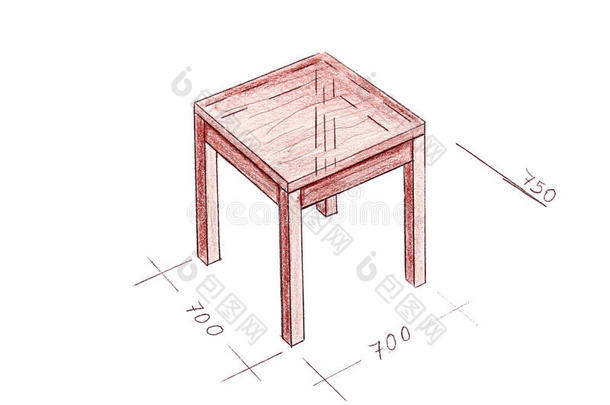 现代室内设计表手绘。