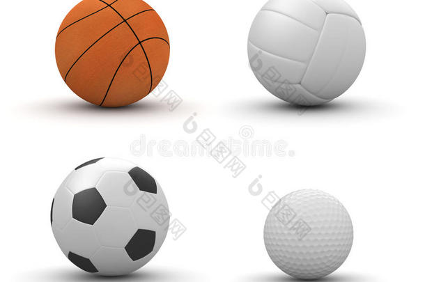 球：篮球、排球、足球、高尔夫球