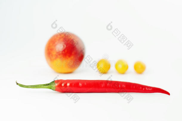 成分、红辣椒和水果