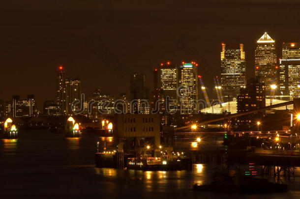 金丝雀码头夜景