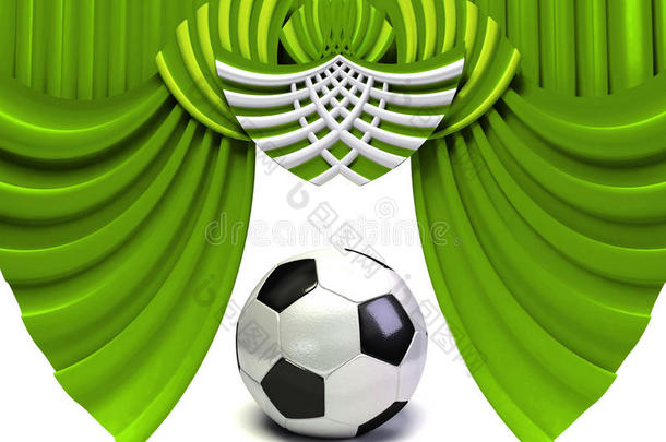 绿色窗帘和<strong>足球</strong>