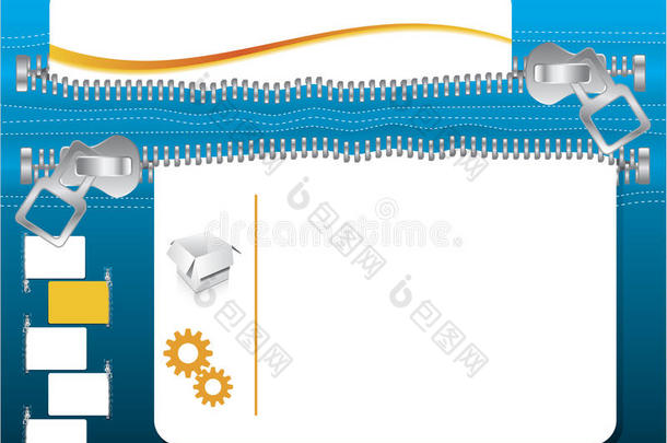 蓝色拉链网页模板