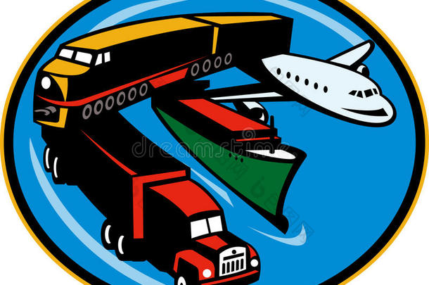 火车、轮船、飞机、卡车运输