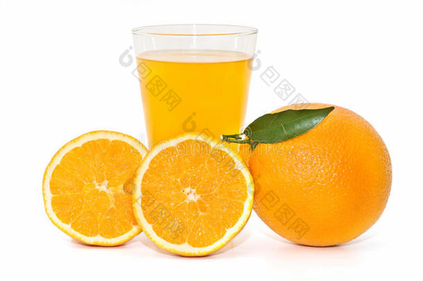 橙子和鲜榨橙汁