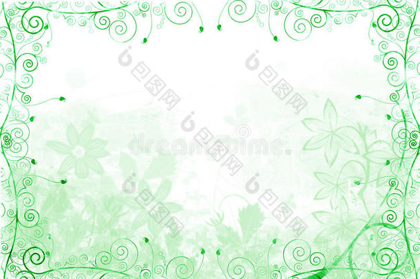 绿色花卉和藤蔓框架