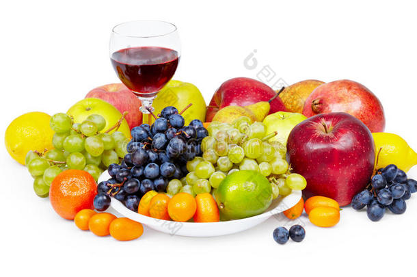 自然礼物-水果和葡萄酒