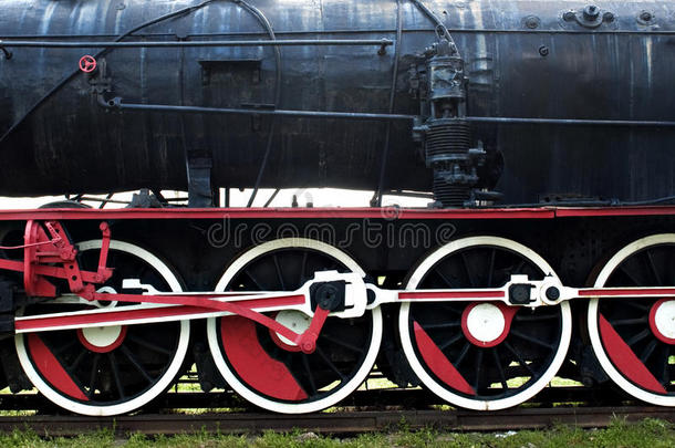 老式蒸汽火车车轮