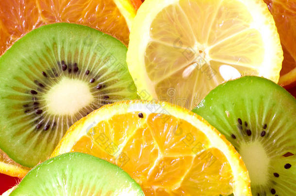 水果片（柠檬、猕猴桃、橘子、橙子）