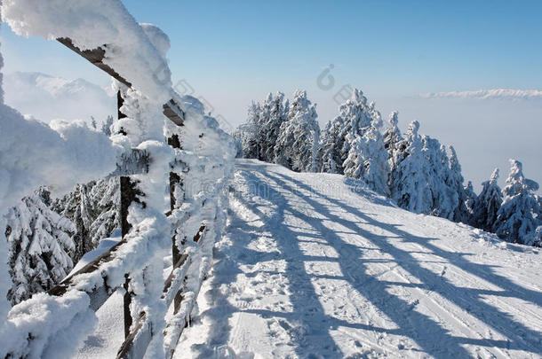 罗马尼亚山区的冬天
