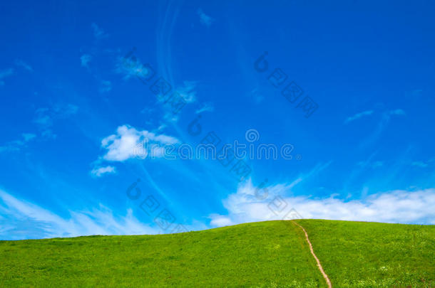 蓝天绿草地
