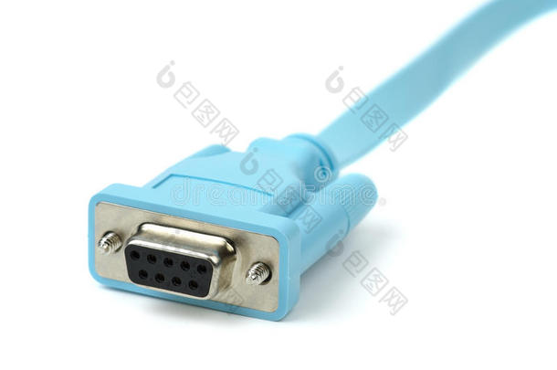 带db9连接器的蓝色电缆
