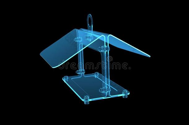 鸟饲料技术3d渲染x射线蓝色