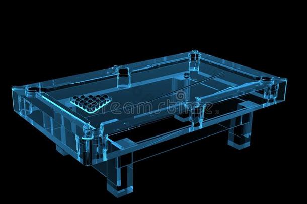 池表3d渲染X射线蓝色