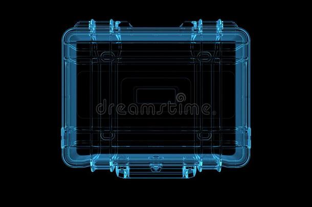 手提箱3d渲染X射线蓝色