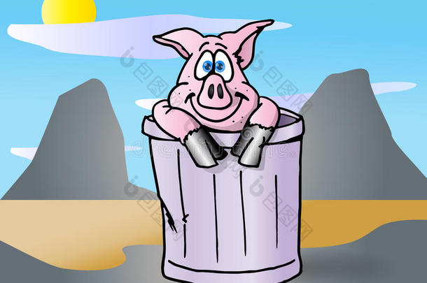 垃圾桶里的猪
