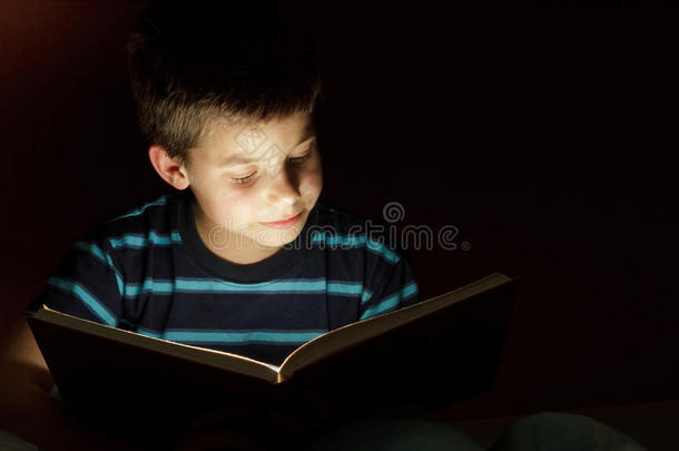 读睡前故事的男孩