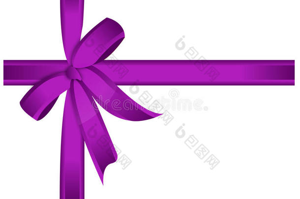 紫色礼品，丝带，蝴蝶结/矢量