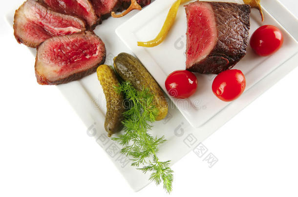 牛肉片和蔬菜
