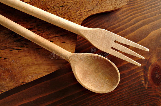 木制<strong>勺子</strong>和叉子