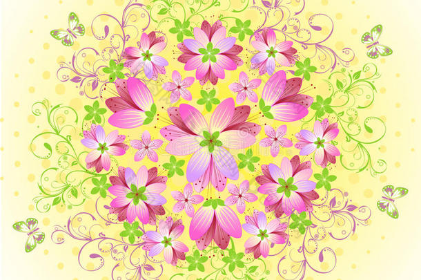 粉色花卉抽象背景