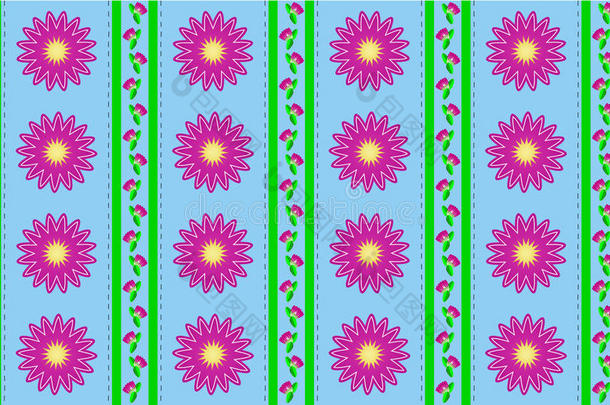 vector eps 10粉色花朵蓝色壁纸