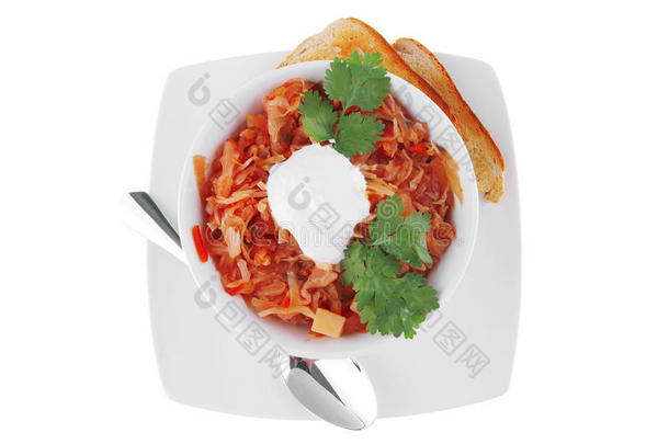 白碗红菜汤