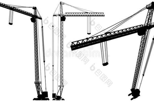 提升施工起重机矢量01