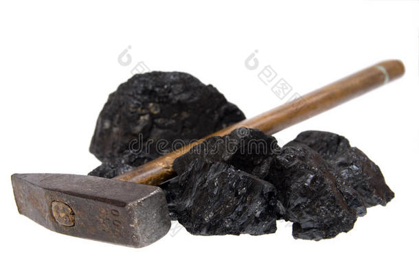 孤立锤击煤，碳块
