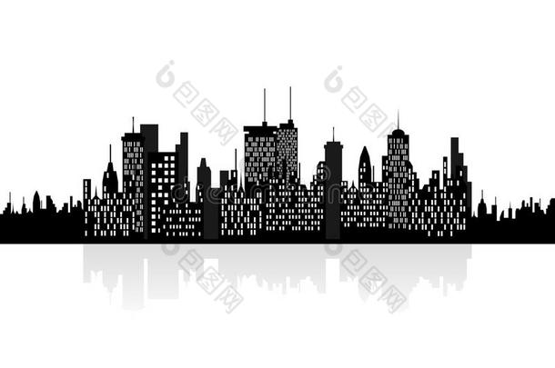 城市摩天大楼城市视图