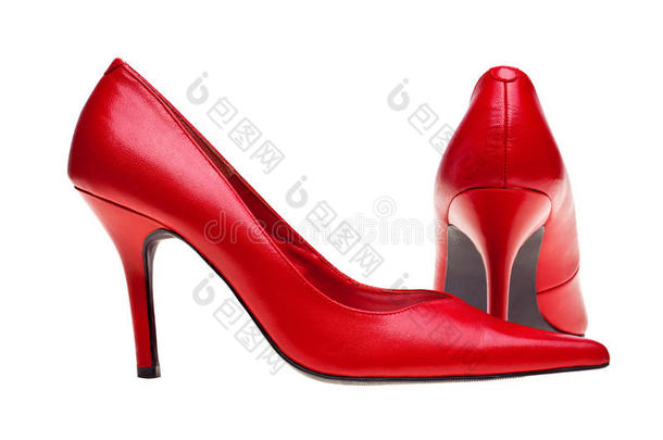 女士红色高跟鞋隔离鞋