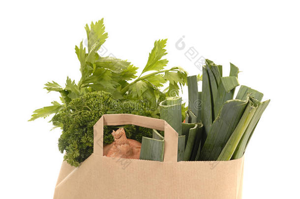 牛皮纸袋装蔬菜