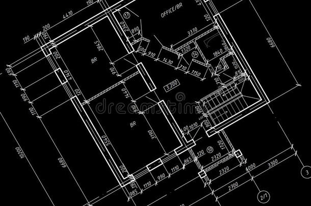 cad建筑平面图蓝图。