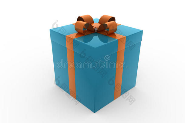 圣诞礼品盒<strong>蓝橙</strong>隔离
