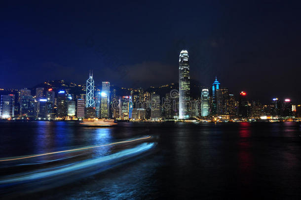香港夜景-交通繁忙